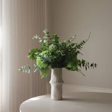 Deep Green Kunstblumen-Bouquet - Hortensien-Wildblumen-Eukalyptus-Skabiosenzweig 15 St. - Botané