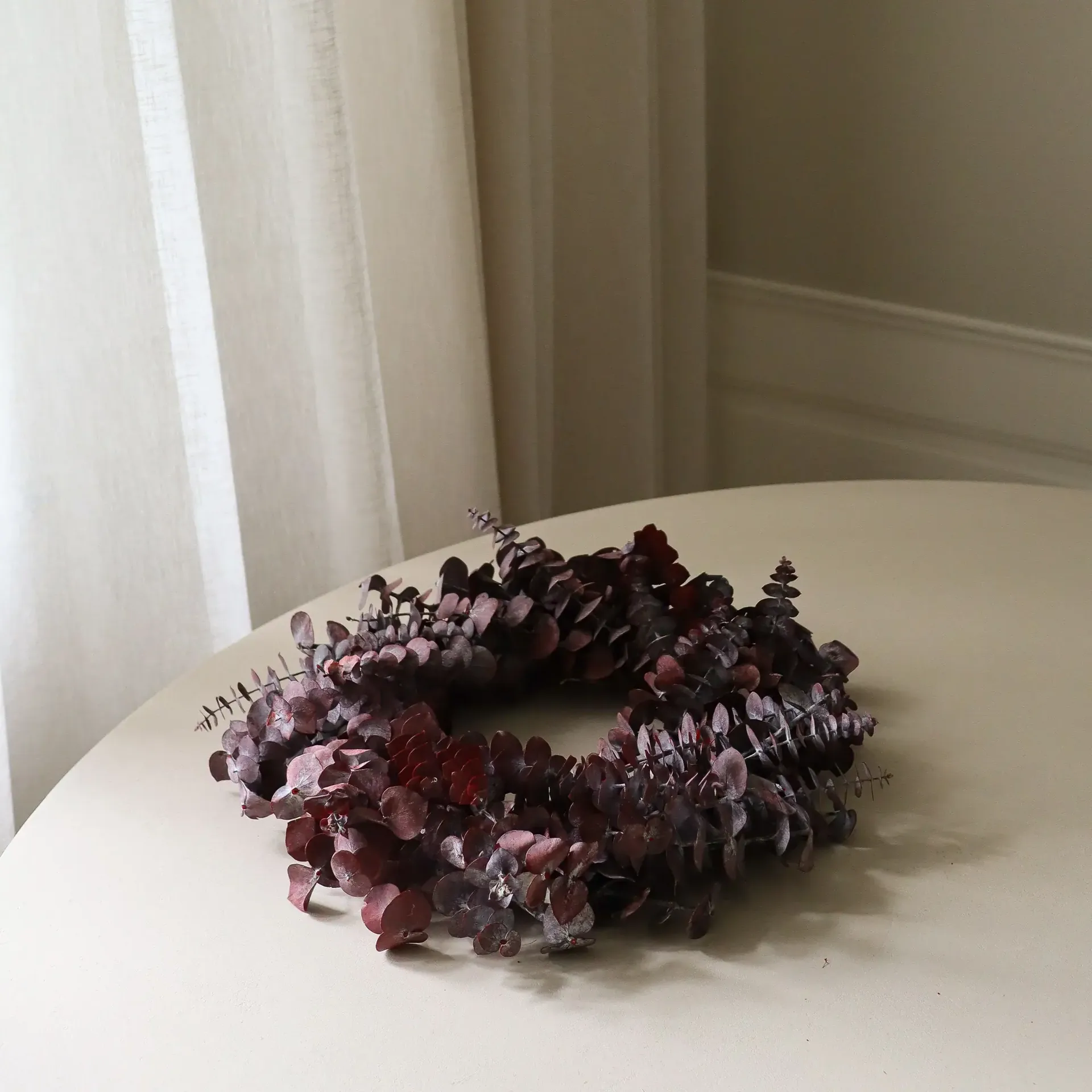 Eucalyptus Wreath Kranz, Dunkelrot, Ø40 cm Botané