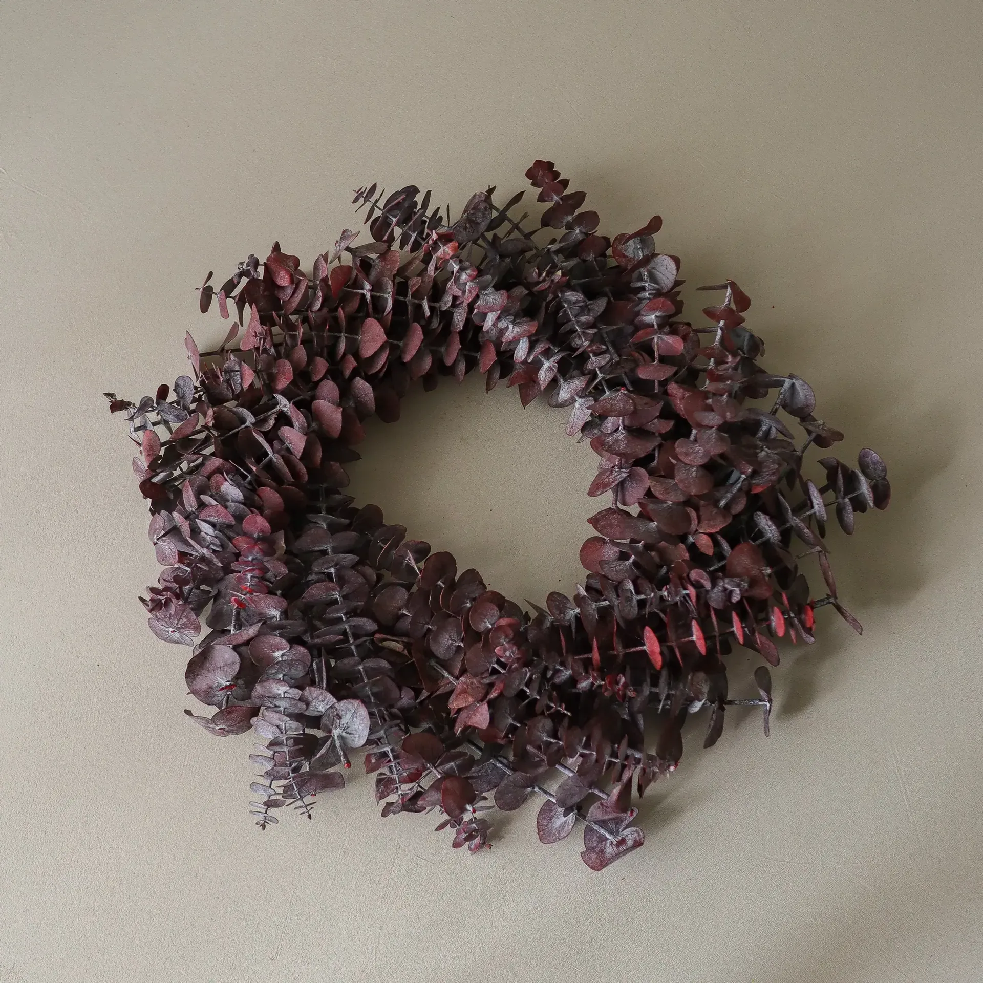 Eucalyptus Wreath Kranz, Dunkelrot, Ø40 cm Botané