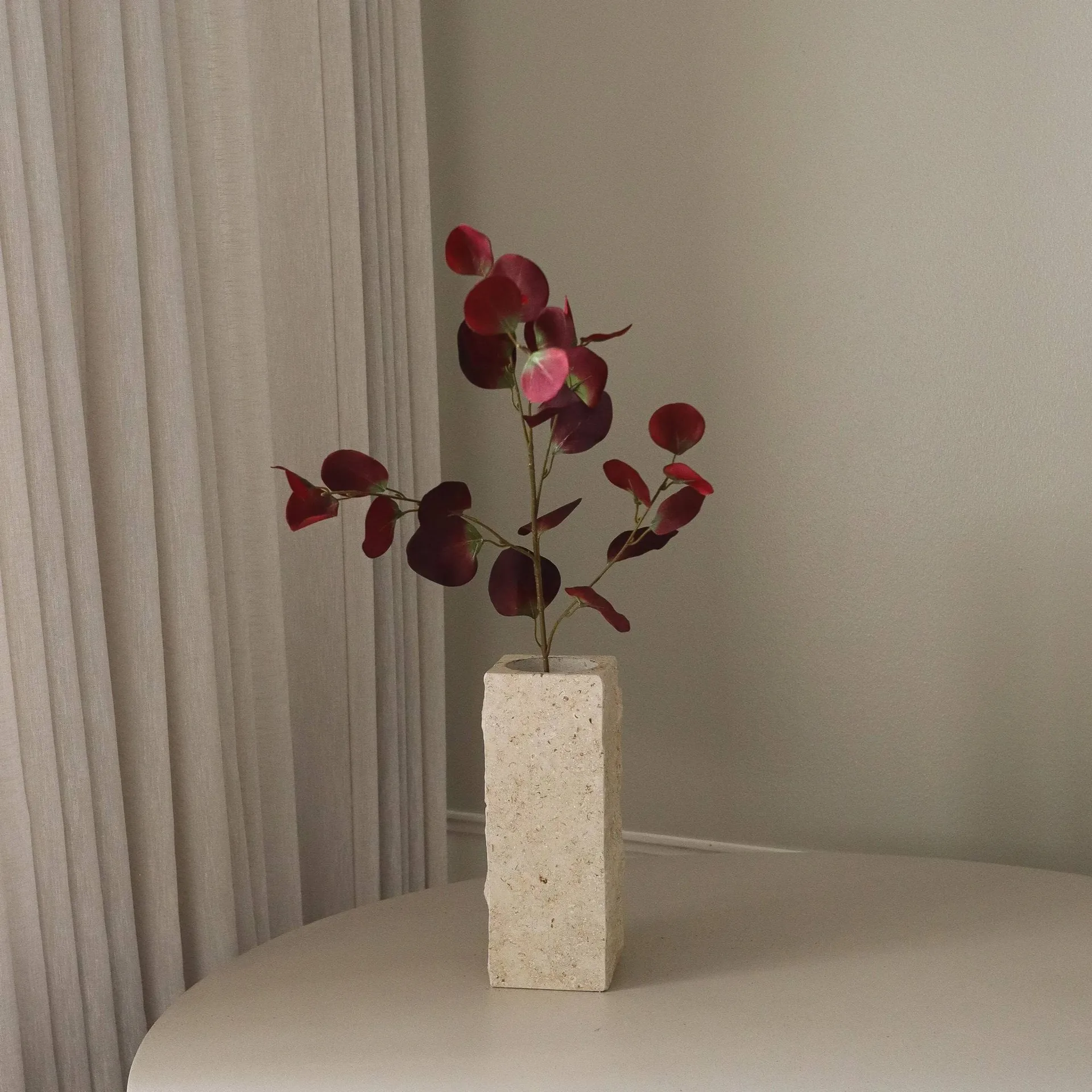 Eukalyptus künstlicher Zweig, Burgunderrot, 84 cm Botané