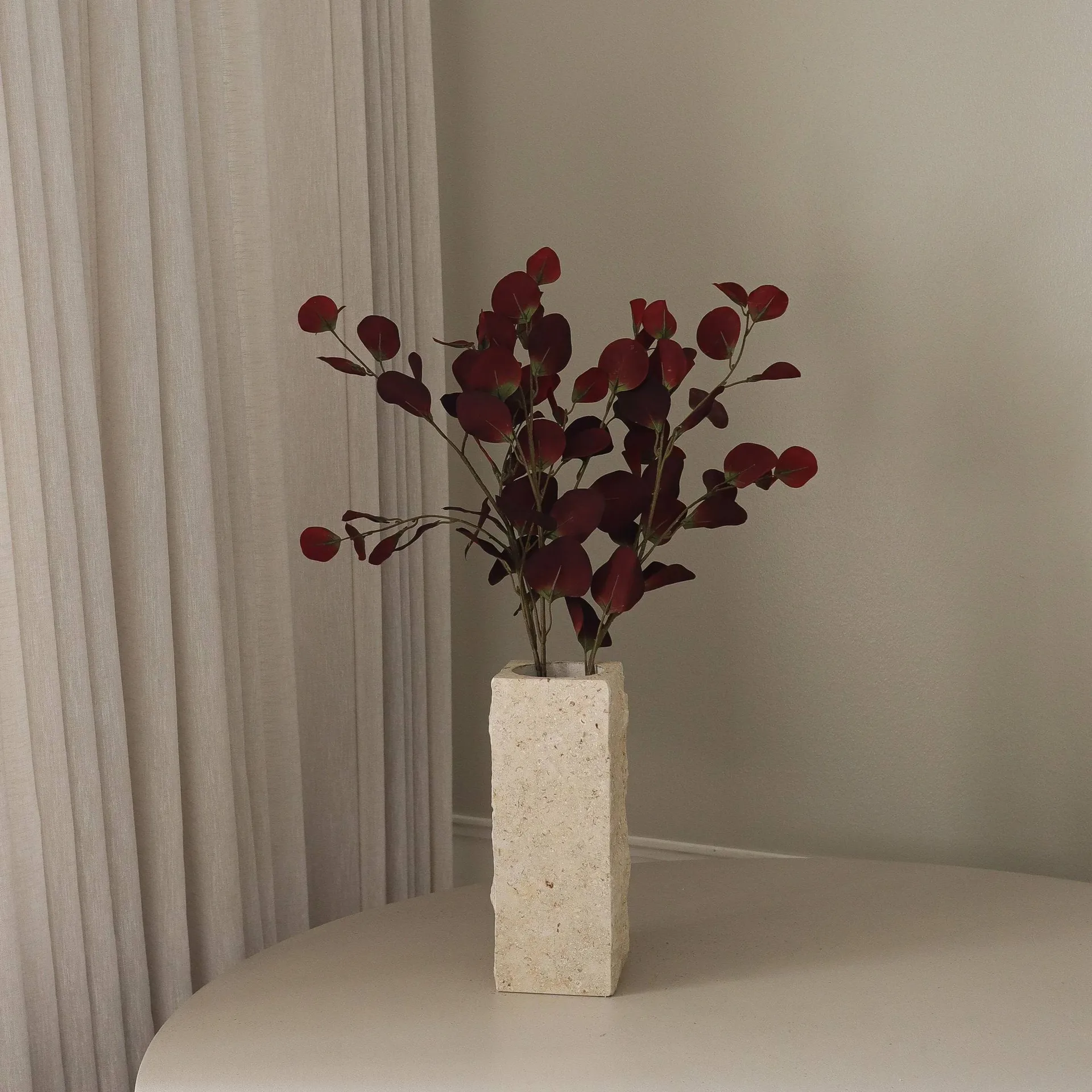 Eukalyptus künstlicher Zweig, Burgunderrot, 84 cm Botané