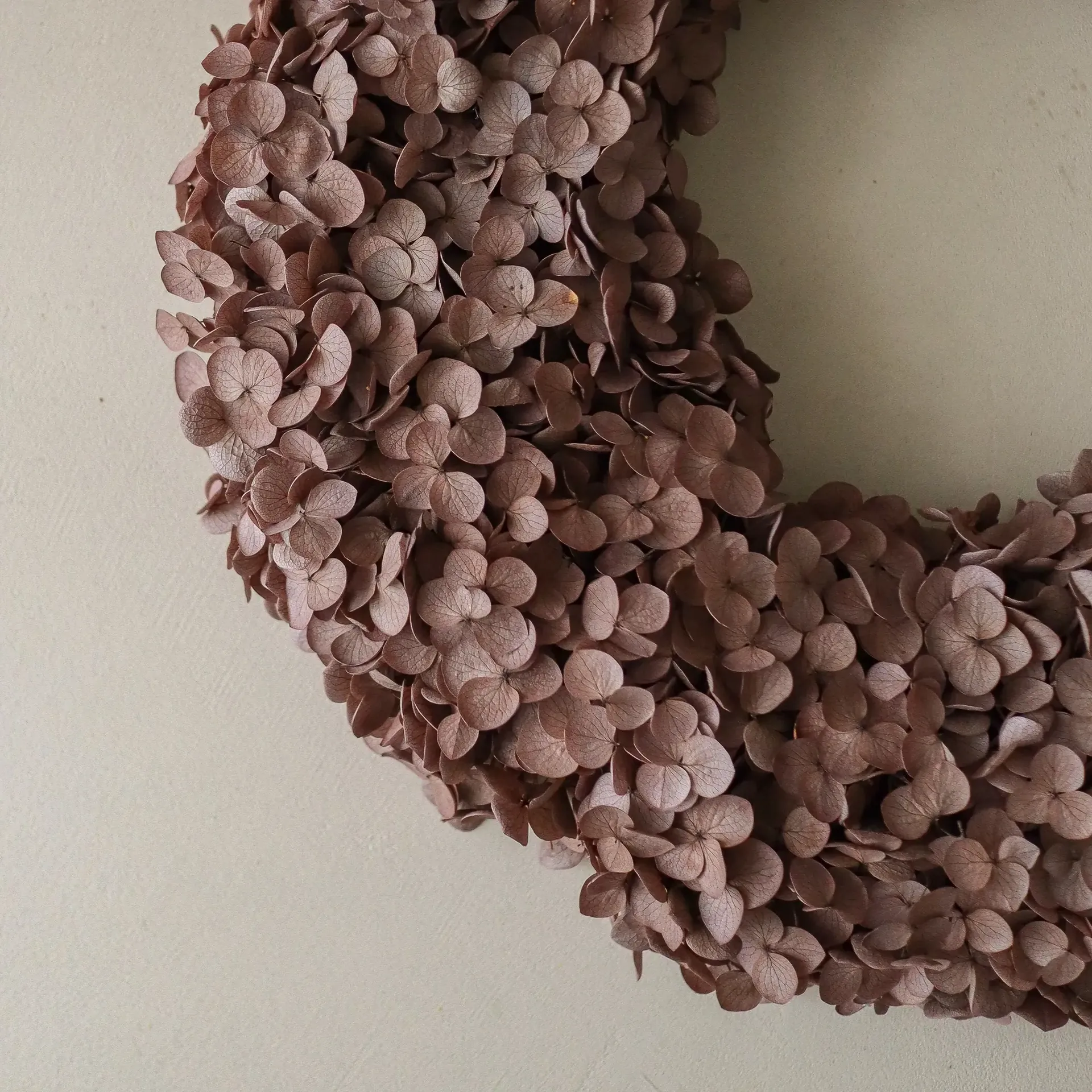 Hortensia Wreath Blumenkranz, Braun, 40 cm Botané