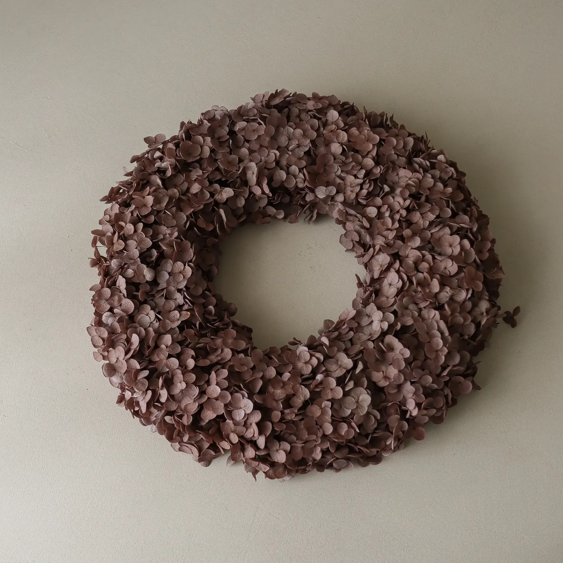 Hortensia Wreath Blumenkranz, Braun, 40 cm Botané
