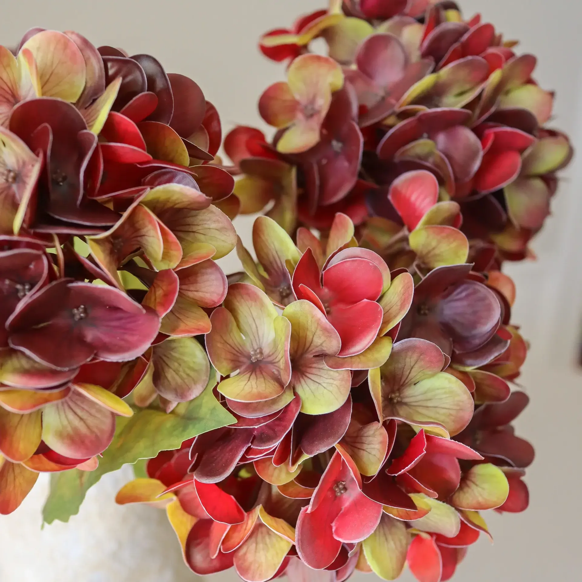 Hortensien Kunstblumen-Bouquet, Dunkelburgunder, 60 cm, 6 St. Botané