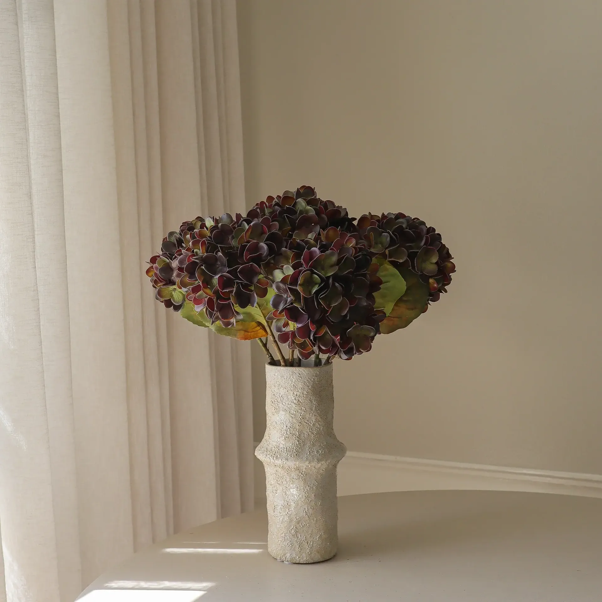 Hortensien Kunstblumen-Bouquet, Gedämpftes Lila, 60 cm, 6 Stk. Botané