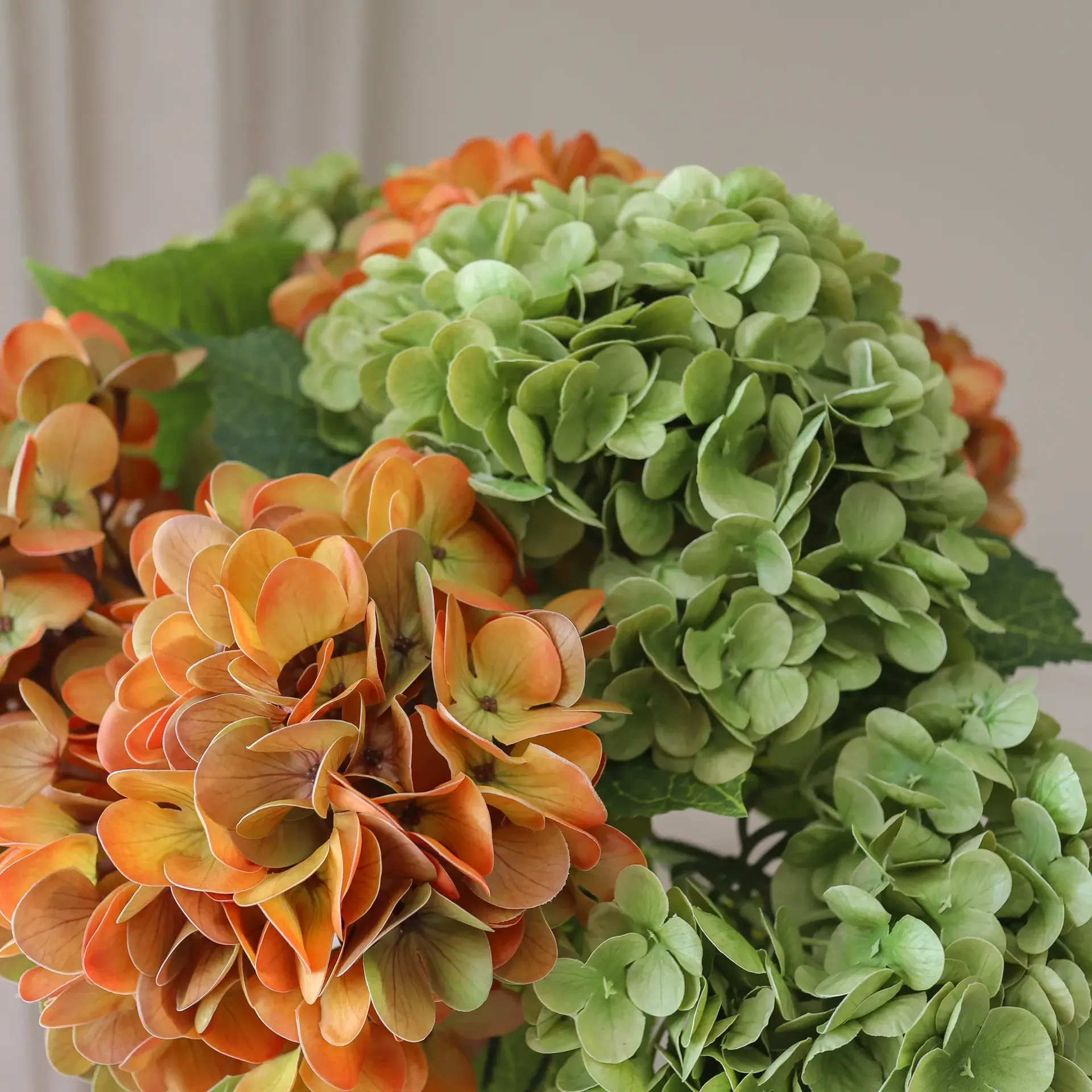 Hortensien Kunstblumen-Bouquet, Kupfer, 60 cm, 7 St. Botané
