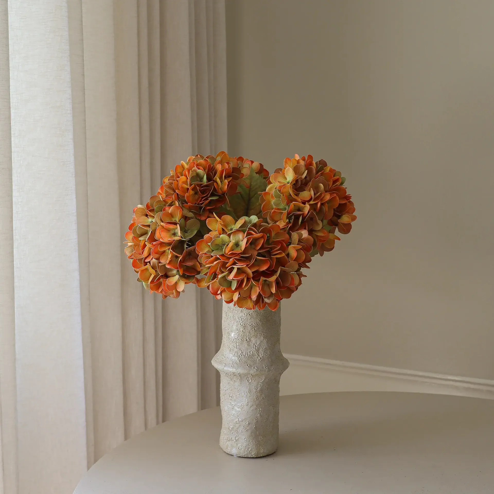 Hortensien Kunstblumen-Bouquet, Orange, 60 cm, 6 St. Botané