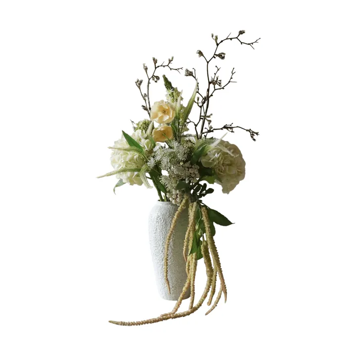 Ivory Cascade Kunstblumen-Bouquet - Schneebeerenzweig-Kirschzweig-Mohn-Hortensie 13 St - Botané