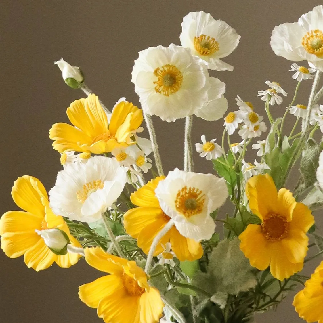 Le Natural künstlicher Blumenstrauß, Margerite-Gänseblümchen 7 St. Botané