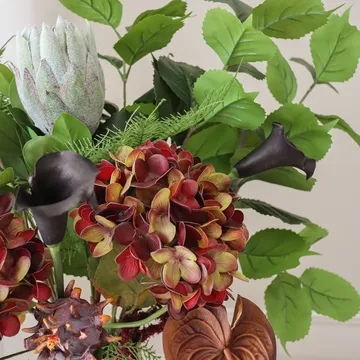 Noir Botanica Kunstblumenstrauß - Hortensie-Kalla-Anthurie 112 cm, 15 St. - Botané