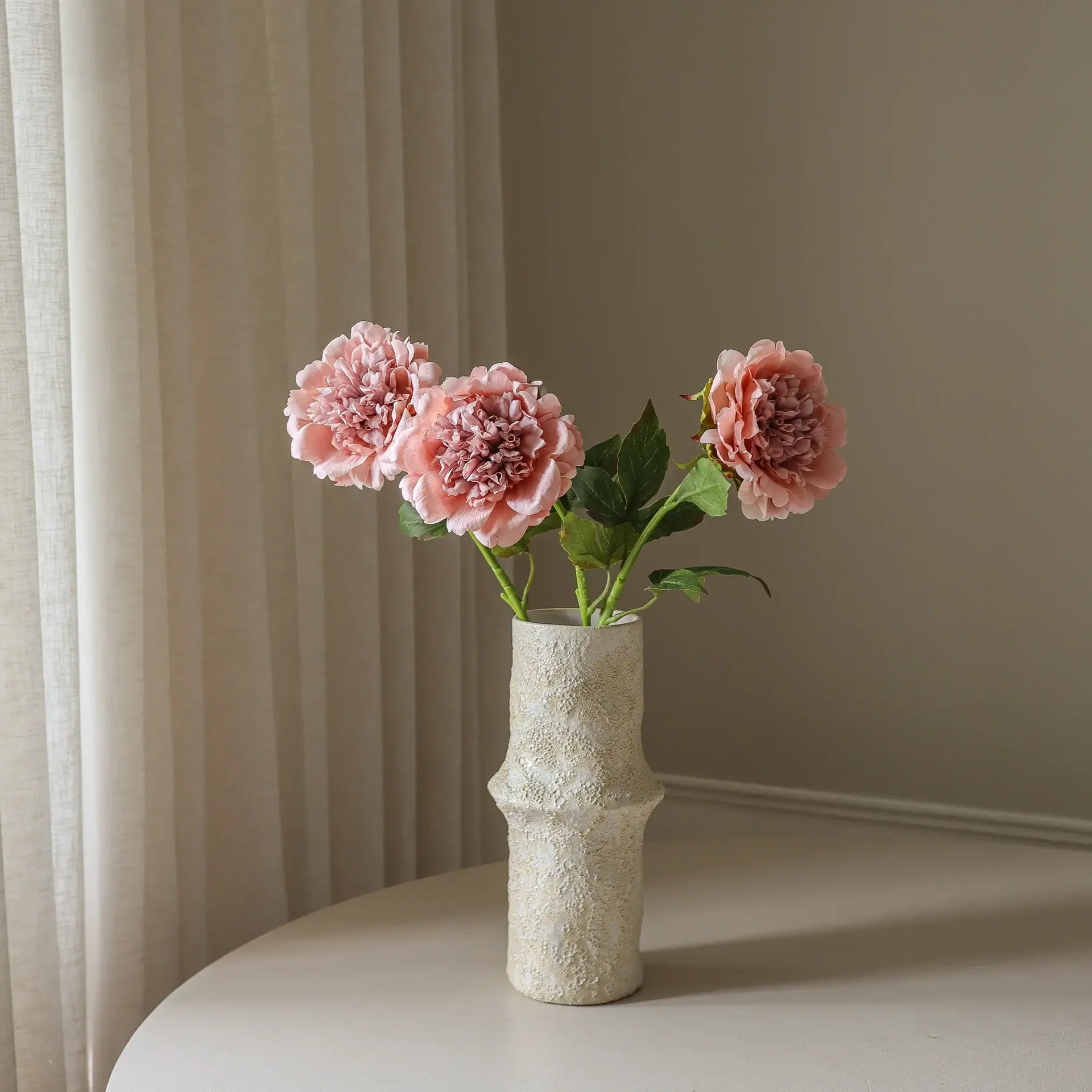 Pion Kunstblumenstrauß, Altrosa, 56 cm, 1 Stk. Botané