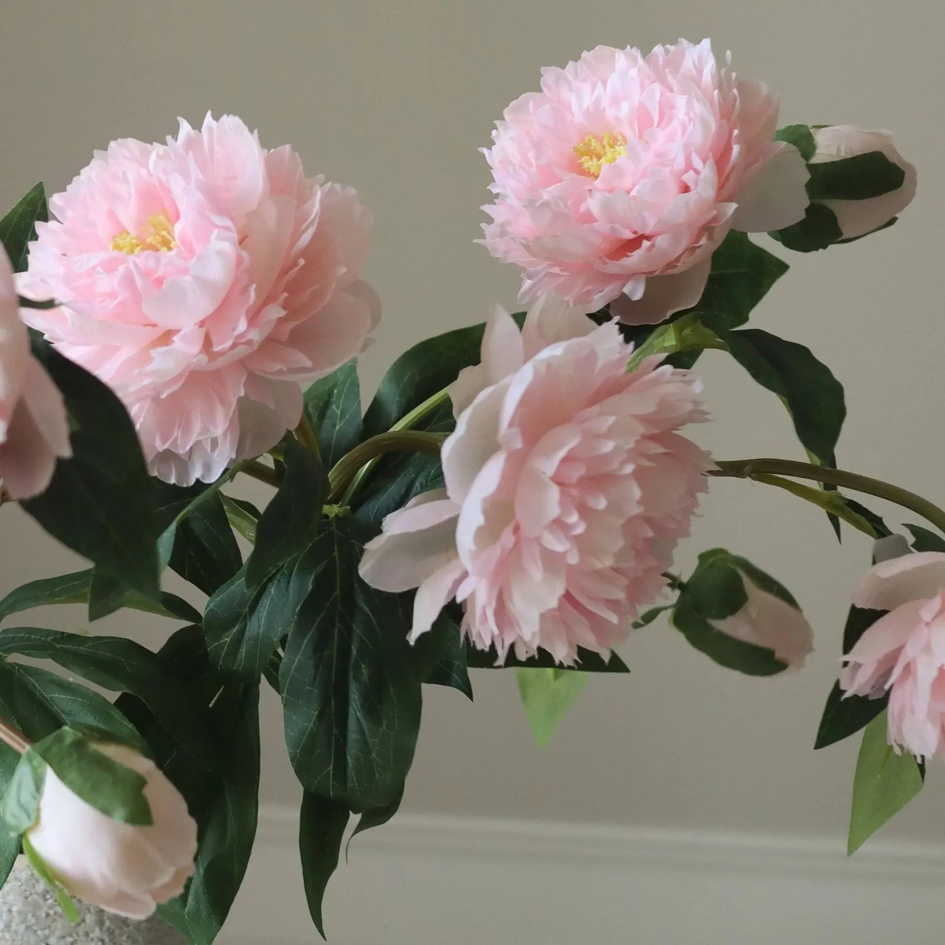 Pion Künstlicher Strauß, Medium, rosa, 5 St. Botané