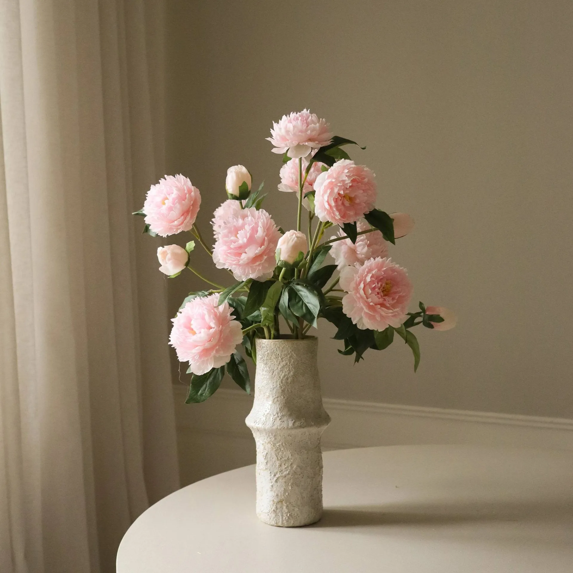 Pion Künstlicher Strauß, Medium, rosa, 5 St. Botané