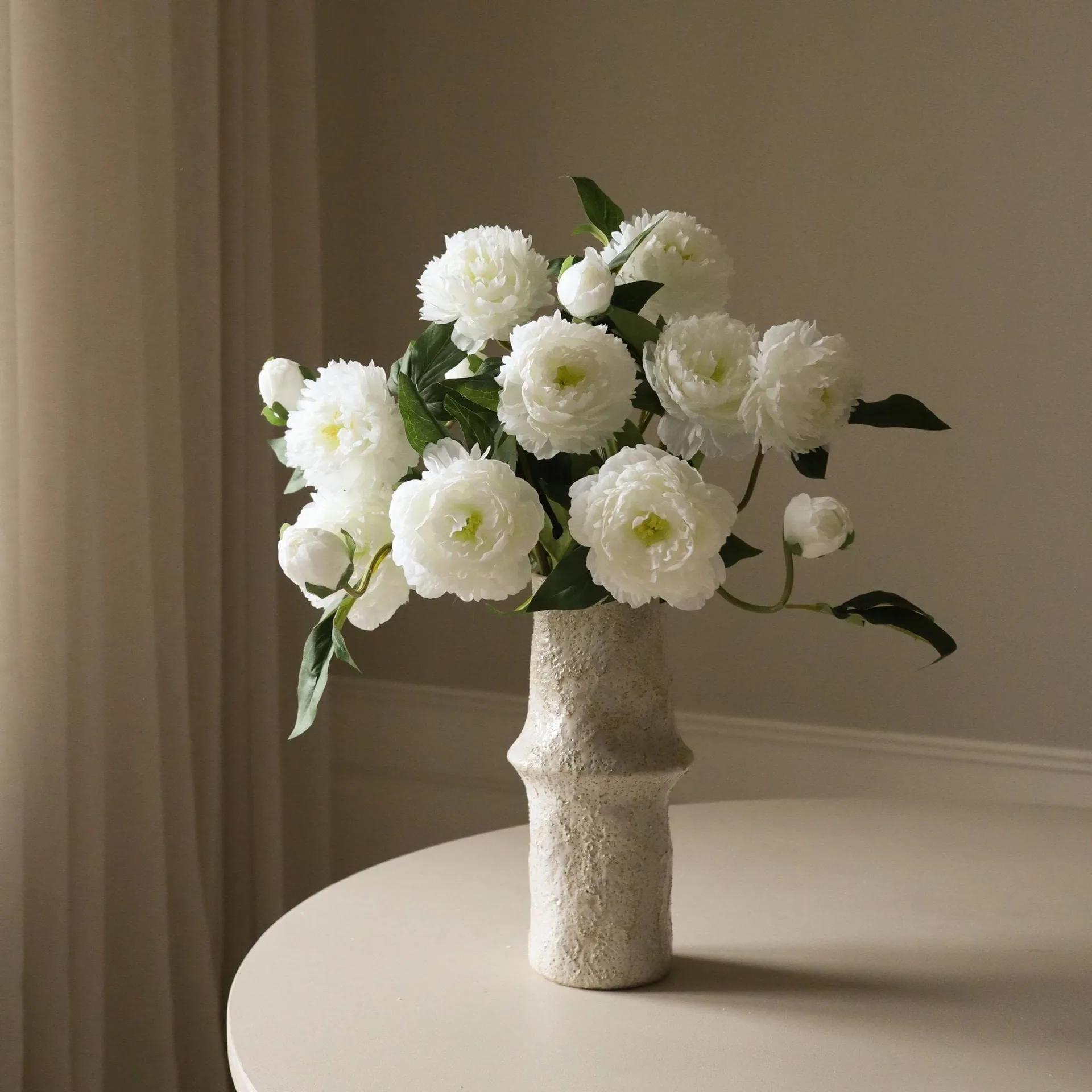 Pion Künstlicher Strauß, Medium, Weiß 5 St. Botané