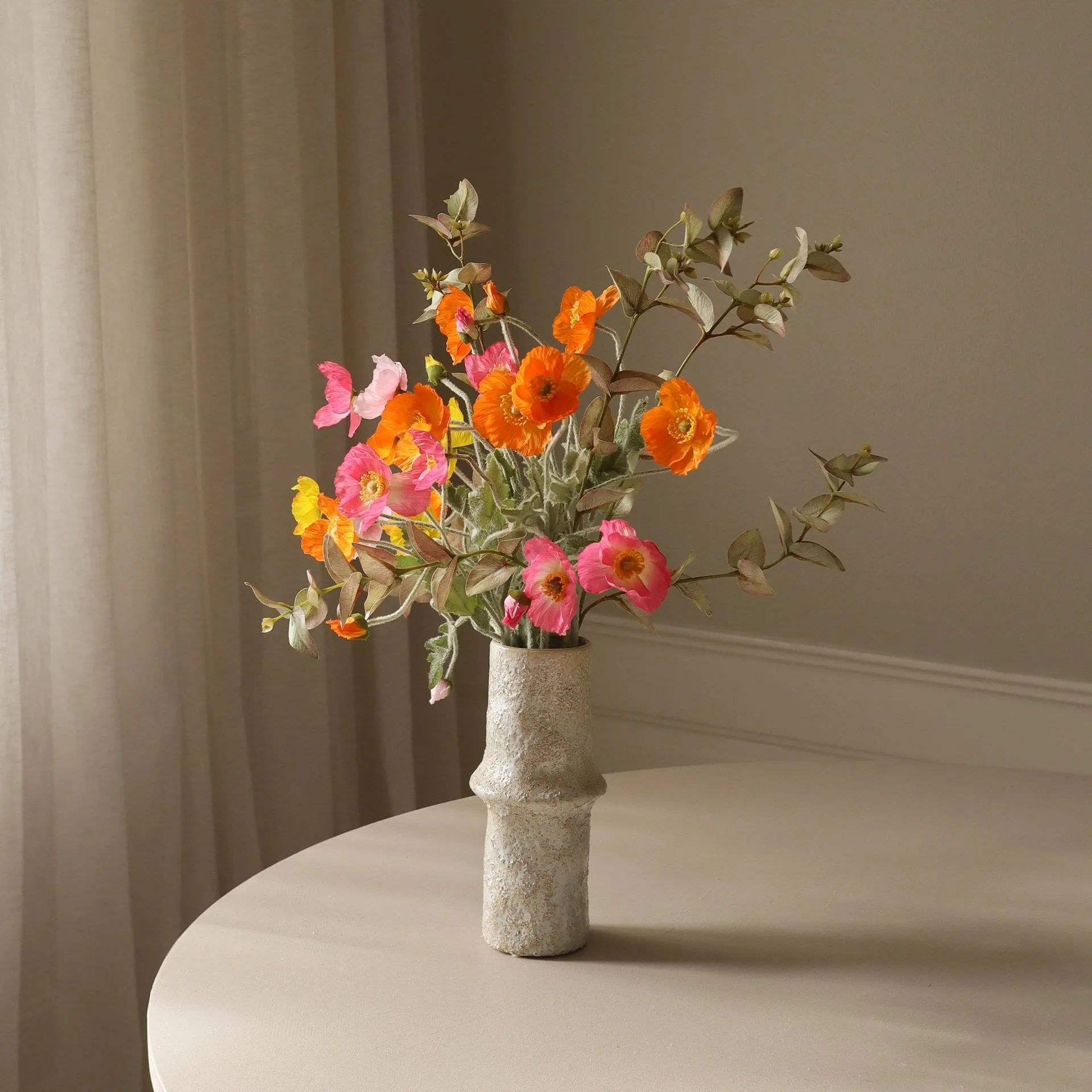 Poppy Spritz Kunstblumen-Bouquet, Mohn-Eukalyptus 10 St. Botané