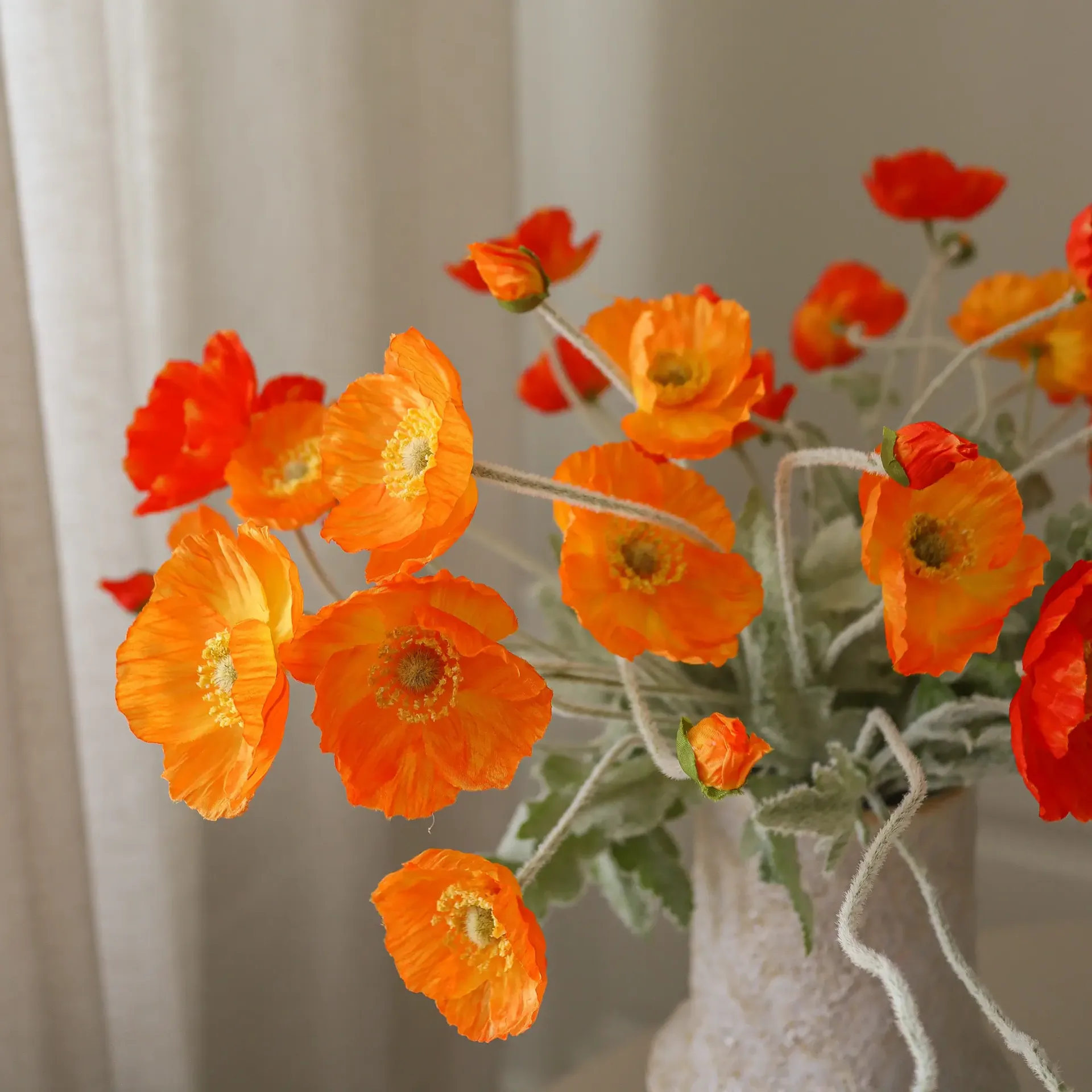 Poppy Sunset Kunstblumenstrauß, Mohn, 56 cm, 11 Stk. Botané