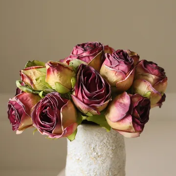 Rosen künstlicher Strauß - Mini, Rot 10 St. - Botané