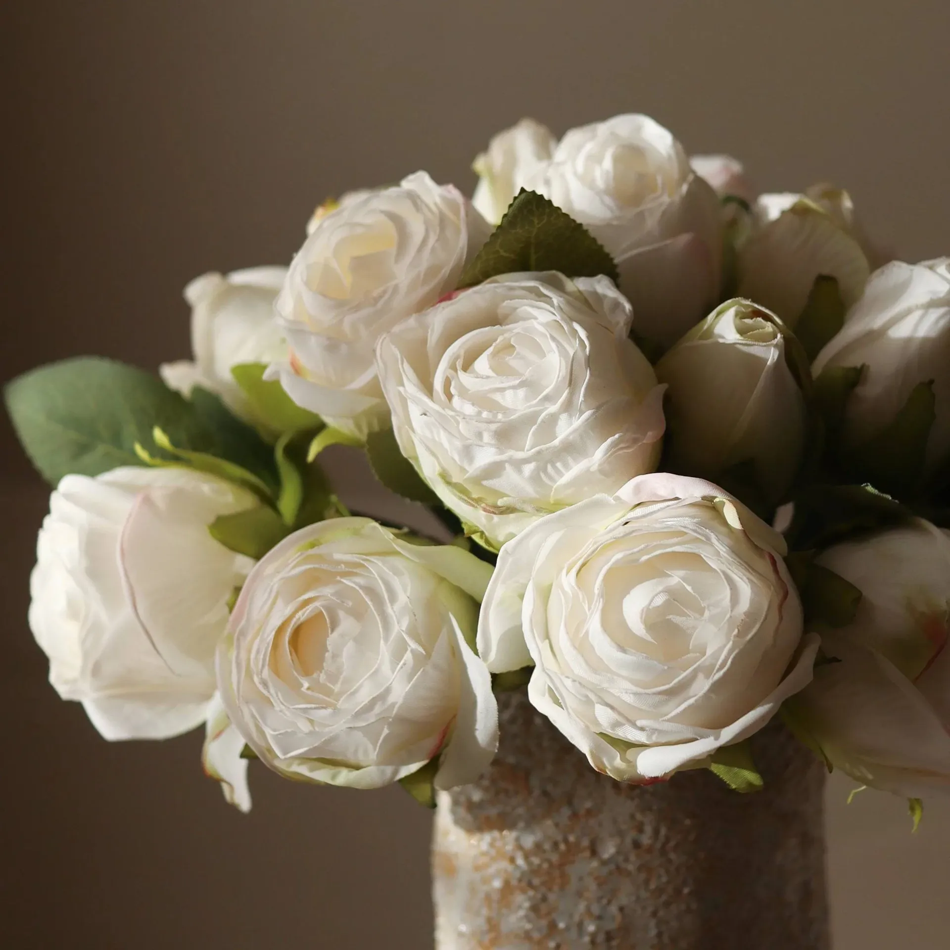 Rosen künstlicher Strauß, Mini, Weiß 10 St. Botané
