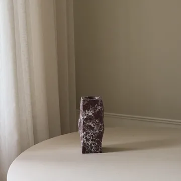 Rosso Levanto Edge Marmorbasis Vase - Klein, 25 cm - Botané