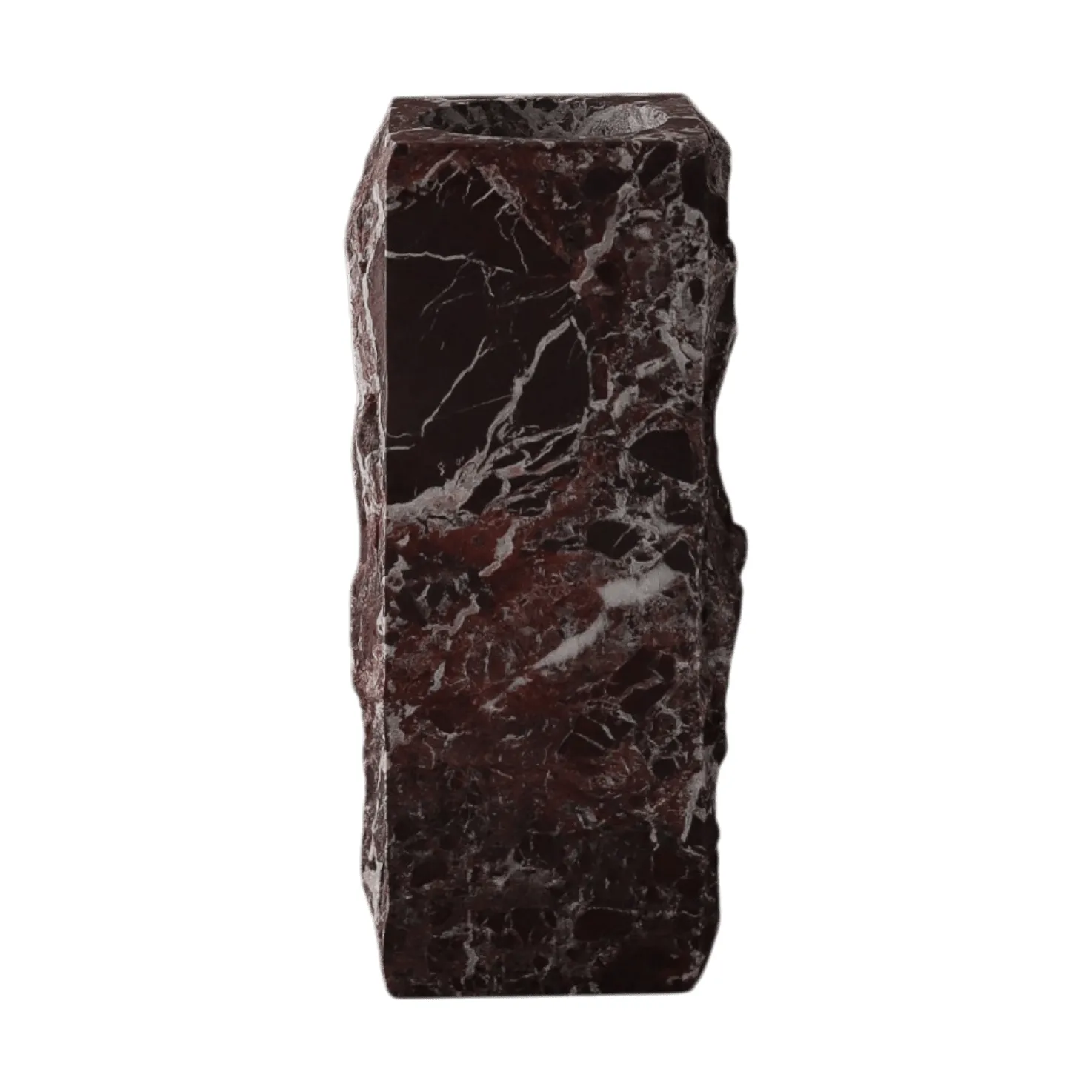 Rosso Levanto Edge Marmorbasis Vase, Mittel, 30 cm Botané