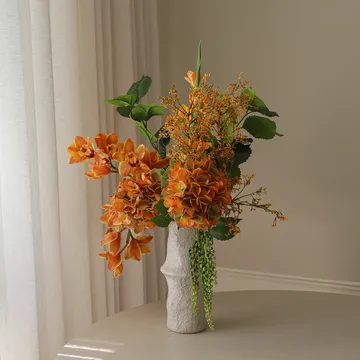 The Orangery Kunstblumenstrauß - Cymbidium-Orchidee-Gladiolus-Hortensie, 85 cm, 10 St. - Botané