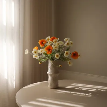 Vallmo Kunstblumen-Bouquet - Daylight, weiß-orange - Botané