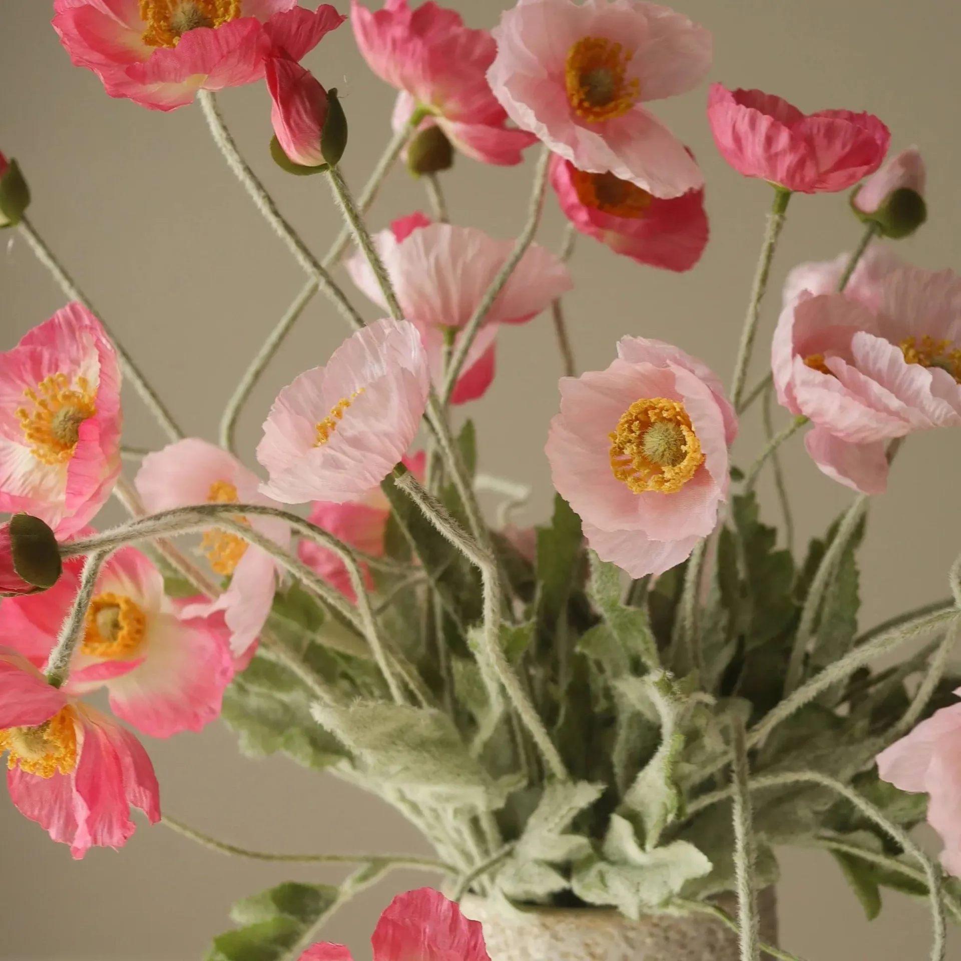 Vallmo Kunstblumen-Bouquet, Pink Pursuit, hellrosa-rosa, 10 St. Botané