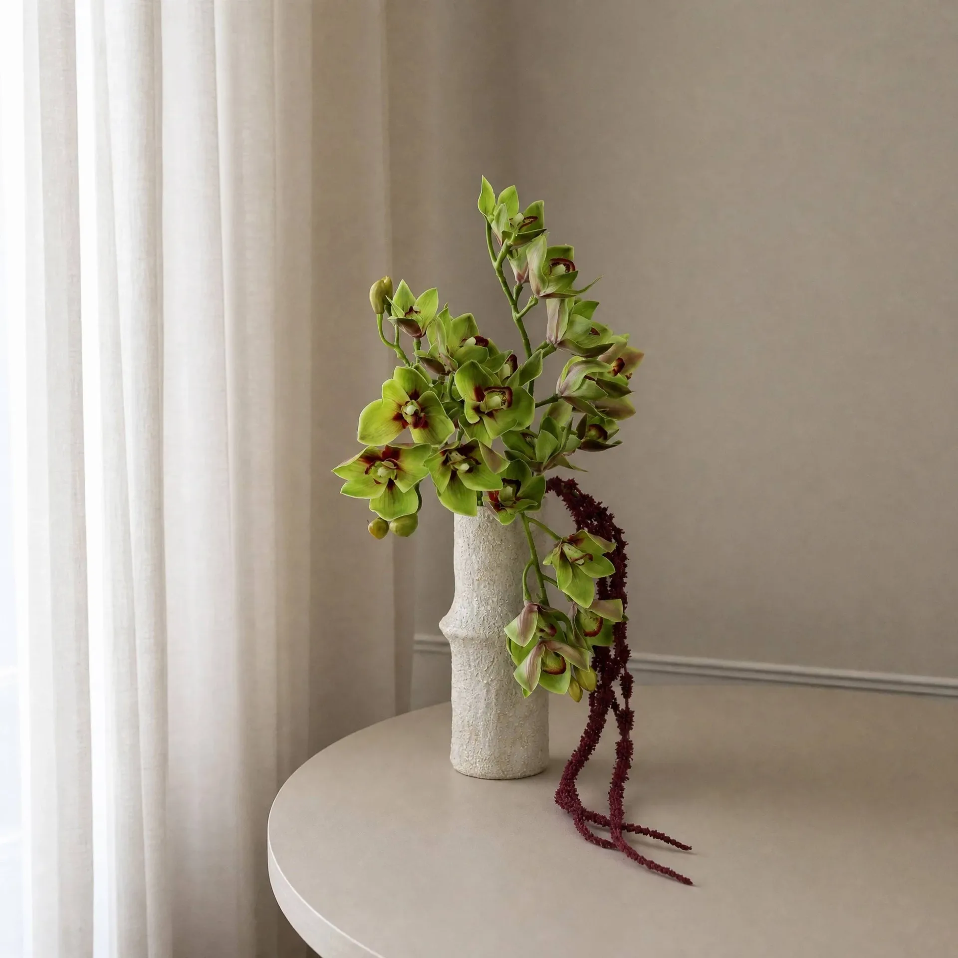 Velvet Vine Kunstblumen-Bouquet, Orchidee-Amarant 6 St. Botané