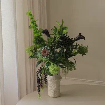 Verdant Noir Kunstblumenstrauß - Calla-Spinnen-Chrysantheme-Herbstsonnenblume, 92 cm, 13 St. - Botané