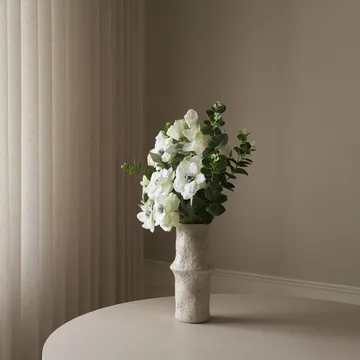 White Satin Kunstblumen-Bouquet - Anemone-Eukalyptus 9 St. - Botané
