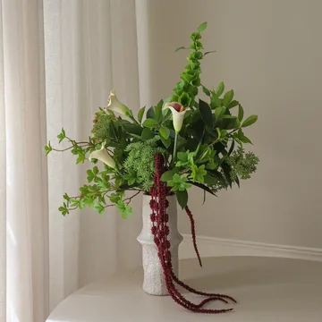 Wild Grove Kunstblumenstrauß - Calla-Cymbidium-Orchidee-Wilde Möhre, 112 cm, 16 St. - Botané