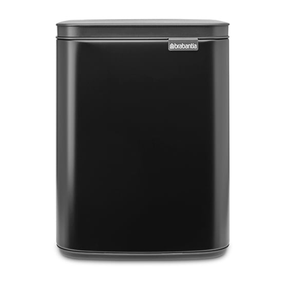 Brabantia Bo Abfalleimer 7 L Matte black | Skandinavisches Design | Treteimer | Grau
