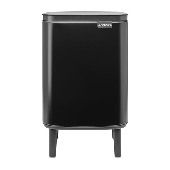 Brabantia Bo Abfalleimer hoch 7 L Mattschwarz | Skandinavisches Design | Treteimer | Schwarz