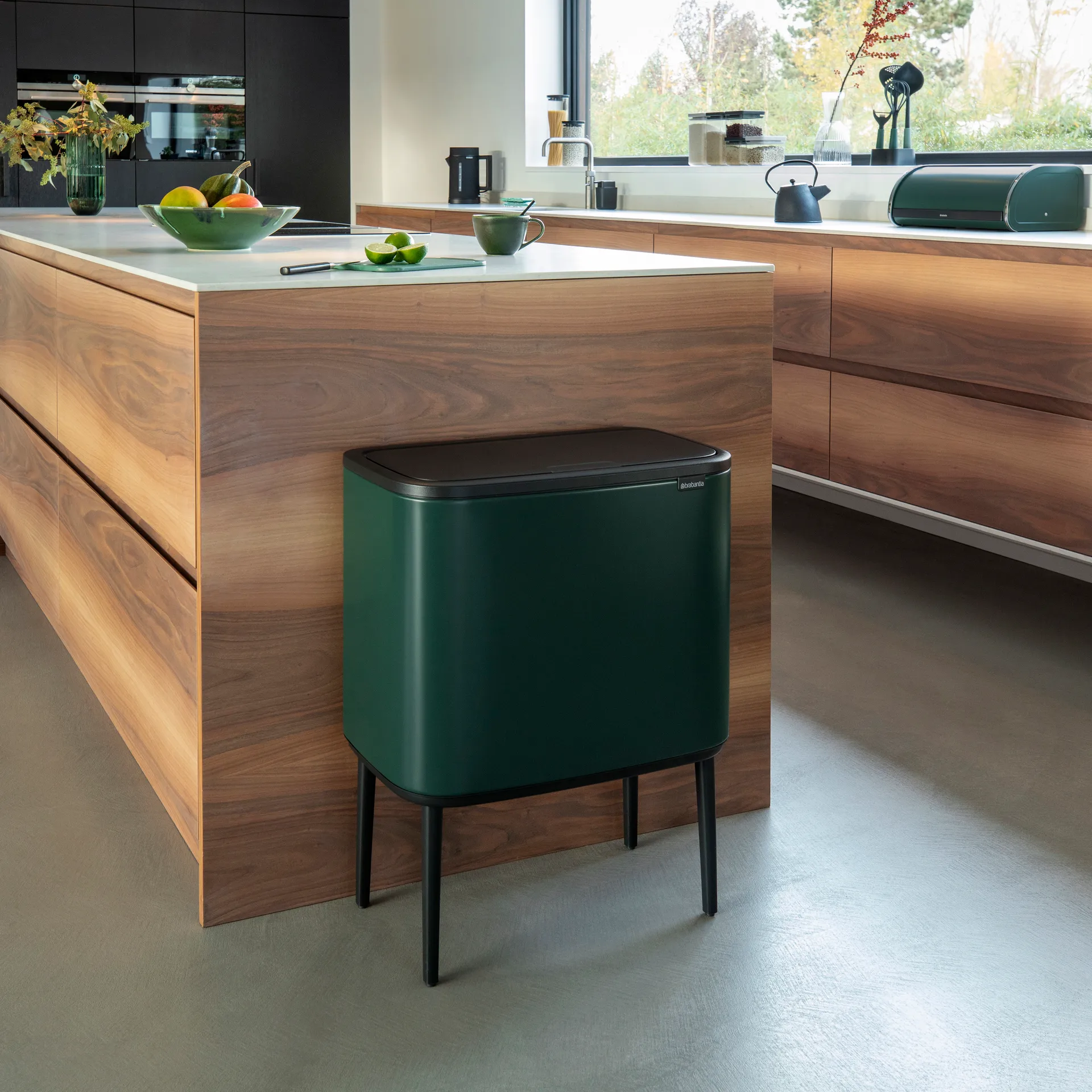 Bo touch bin 11+23 Liter, Pine green Brabantia