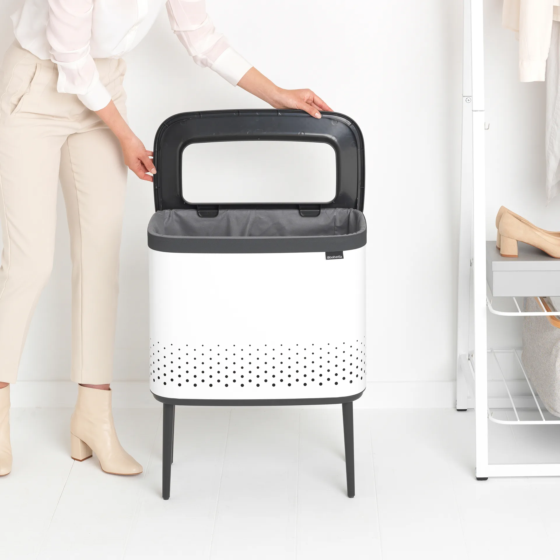 Bo Wäschekorb 60 L, Weiß Brabantia