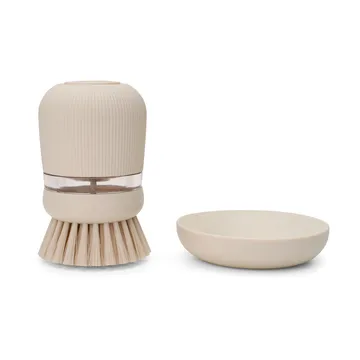 Brabantia Spülmittel-Schale mit Spülbürste - Soft beige - Brabantia
