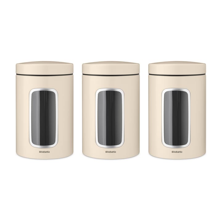 Brabantia Verwahrungsdose 1,4 Liter 3er Pack, Soft beige Brabantia