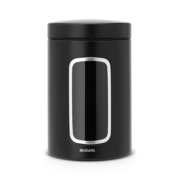 Brabantia Verwahrungsdose mit Fenster 1,4 Liter, Schwarz matt Brabantia