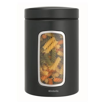 Brabantia Verwahrungsdose mit Fenster 1,4 Liter - Schwarz matt - Brabantia