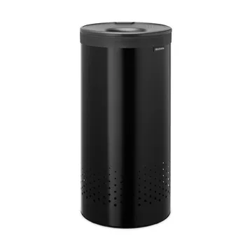 Brabantia Wäschekorb mit Kunststoffdeckel 35 L - Matt Schwarz - Brabantia