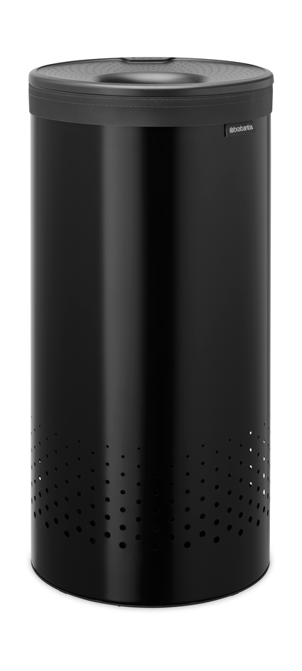 Brabantia Brabantia Wäschekorb mit Kunststoffdeckel 35 L Matt Schwarz