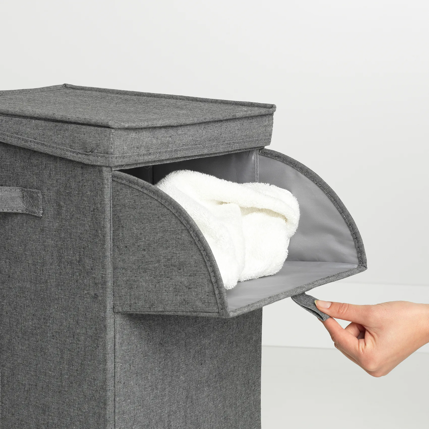 Brabantia Wäschekorb stapelbar 35 Liter, Dunkelgrau Brabantia