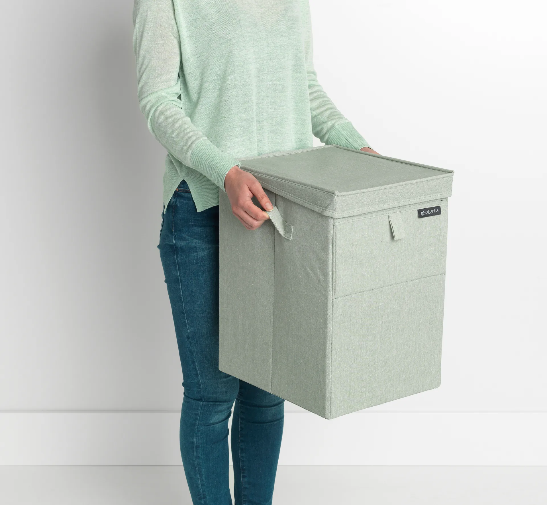 Brabantia Wäschekorb stapelbar 35 Liter, Grün Brabantia