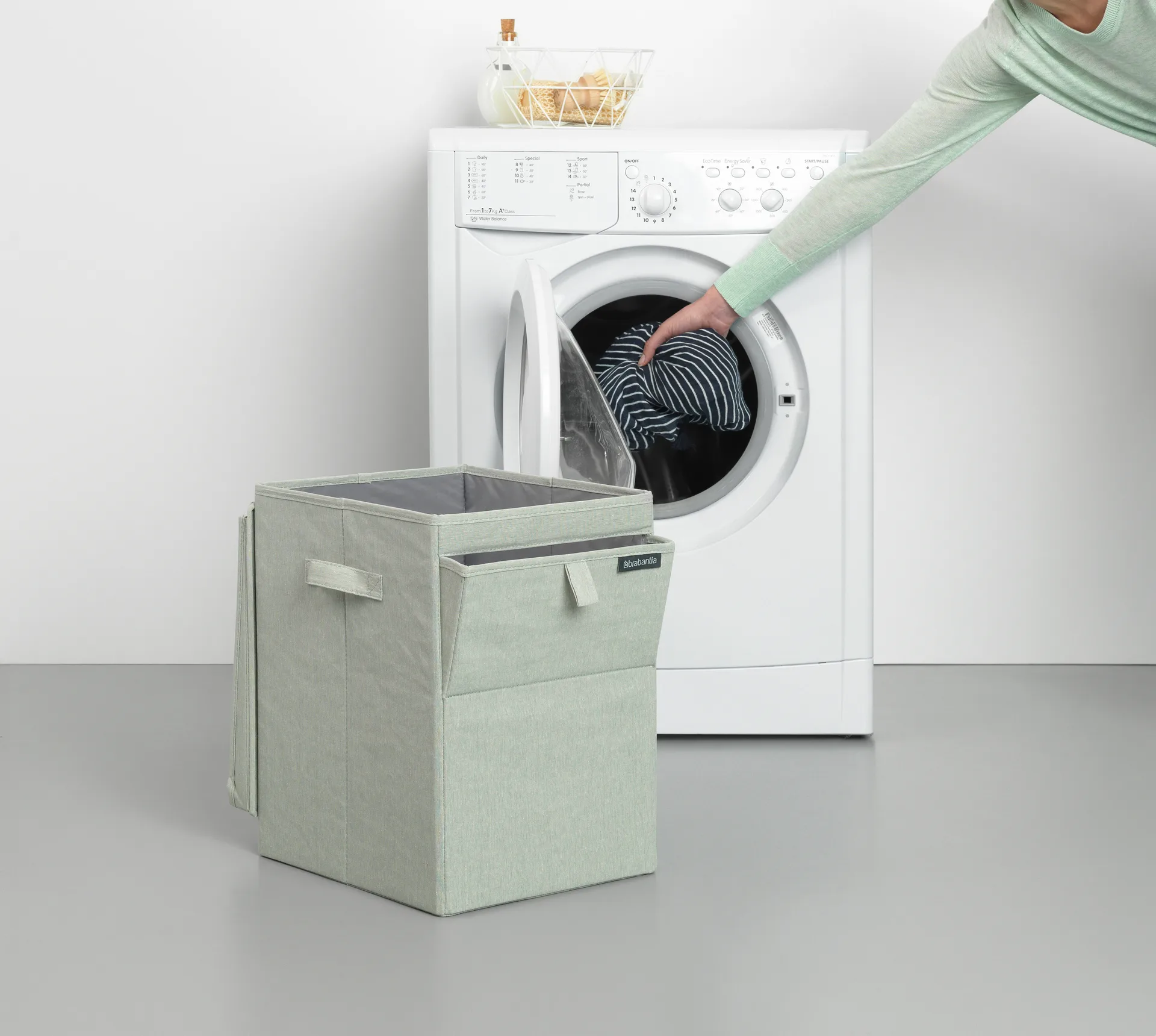 Brabantia Wäschekorb stapelbar 35 Liter, Grün Brabantia