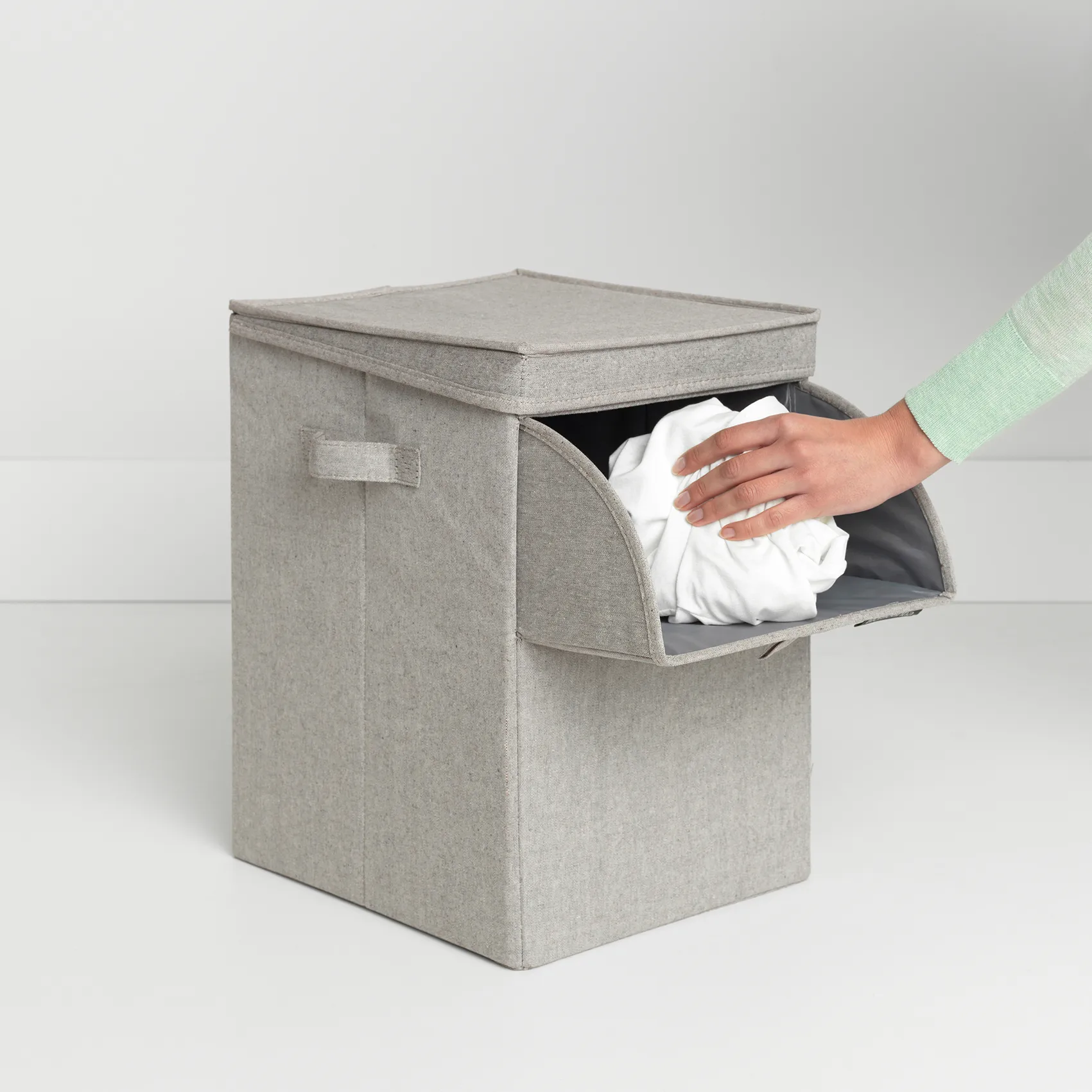 Brabantia Wäschekorb stapelbar 35 Liter, Hellgrau Brabantia