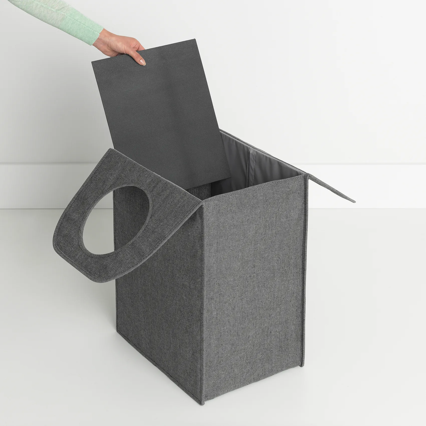 Brabantia Wäschetasche rechteckig 55 Liter, Dunkelgrau Brabantia