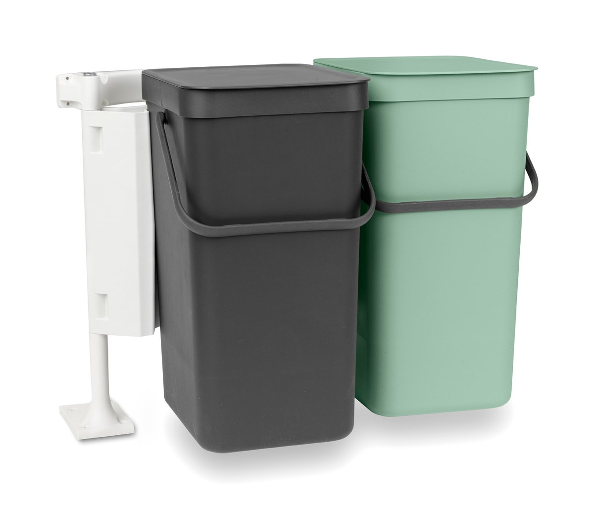 Brabantia Einbausystem Sort & Go 2x16L Dunkelgrau & jade grün