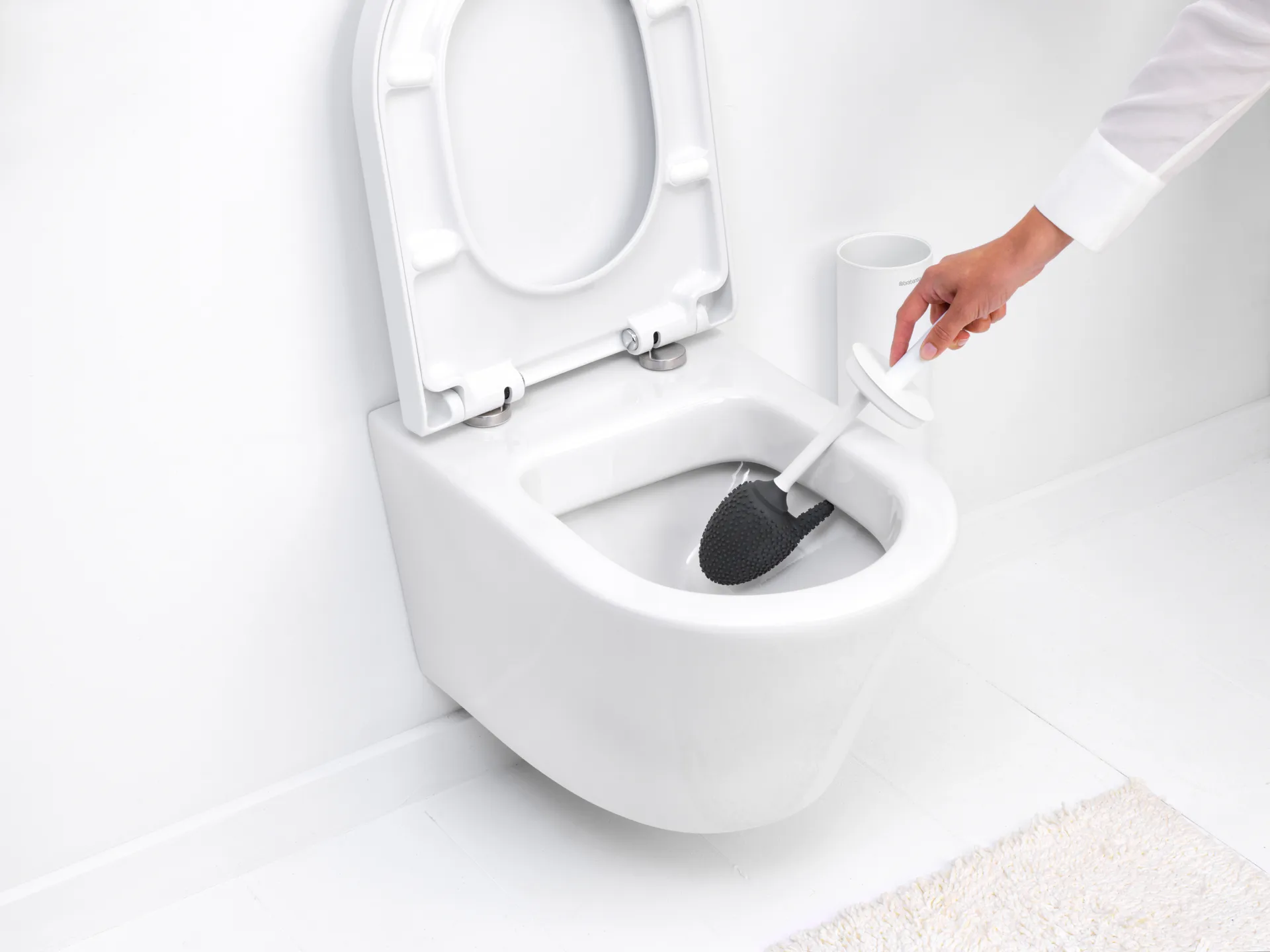 MindSet Toilettenbürste mit Halter, Mineral Fresh White, silicone Brabantia
