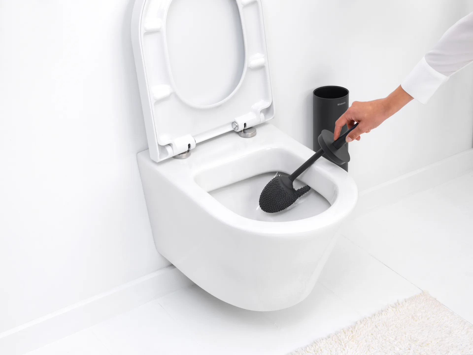 MindSet Toilettenbürste mit Halter, Mineral Infinite Grey, silicone Brabantia
