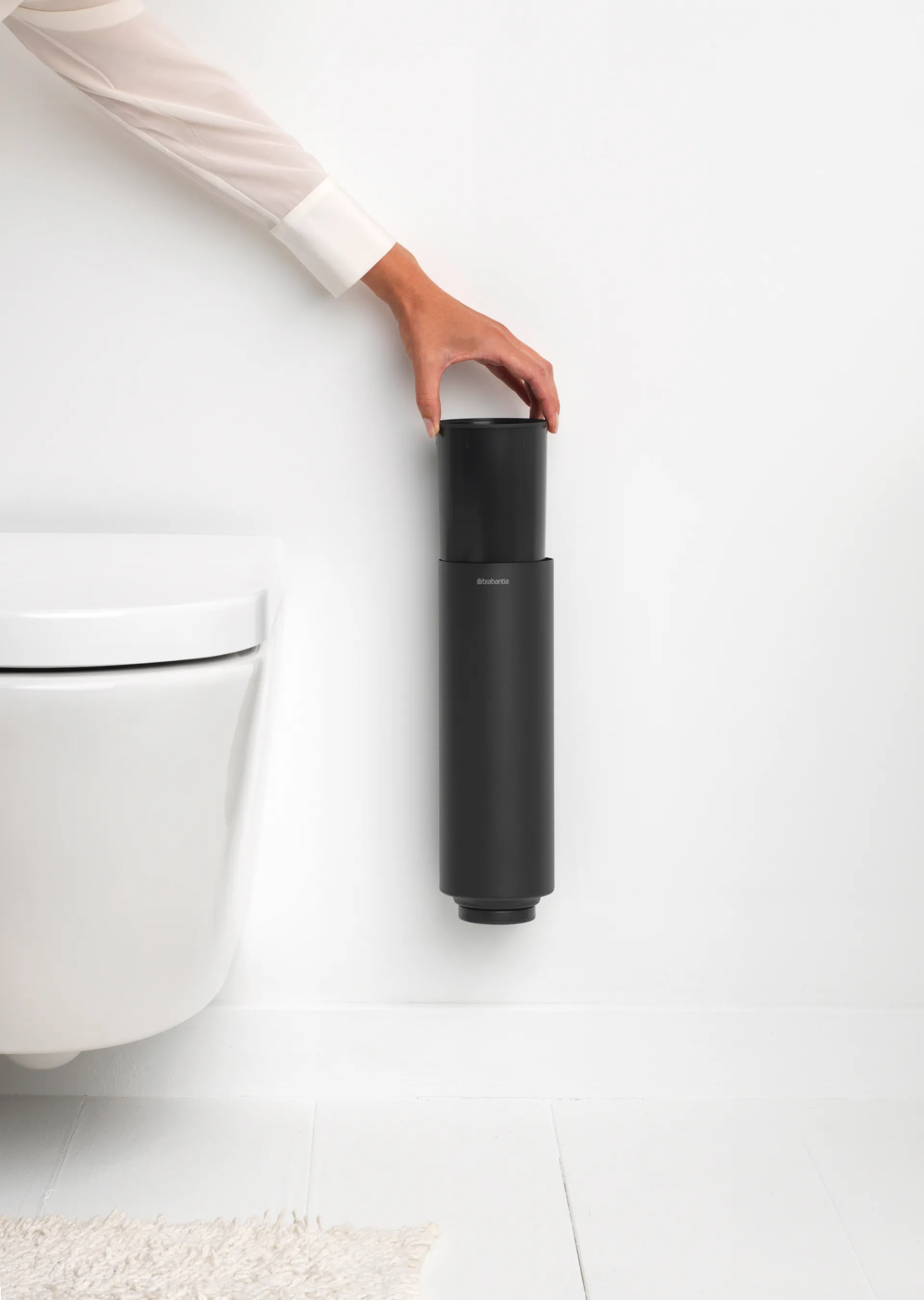 MindSet Toilettenbürste mit Halter, Mineral Infinite Grey, silicone Brabantia